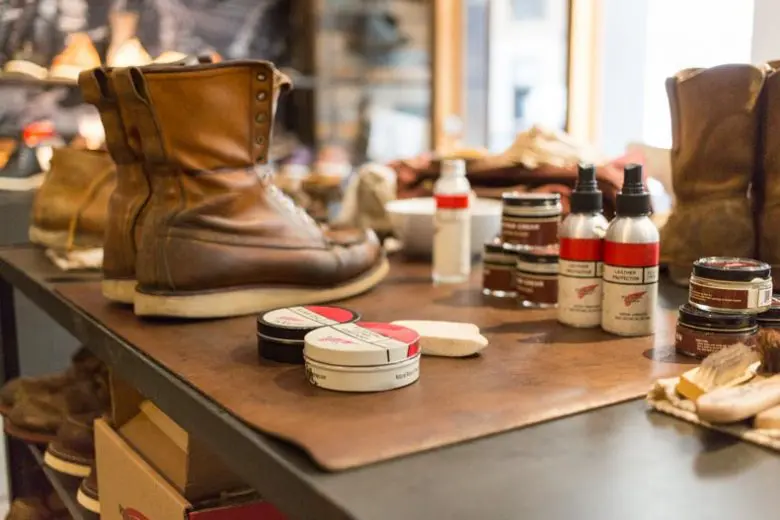 Red wing boot store cleaning in store